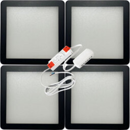 4-Pack Matt Black Ultra-Slim Led Under Cabinet Lighting Kit With Driver - Warm White Diffused Light - thumbnail 1