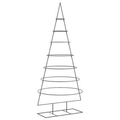 Berkfield Modern Metal Christmas Tree For Decoration Black 210 Cm