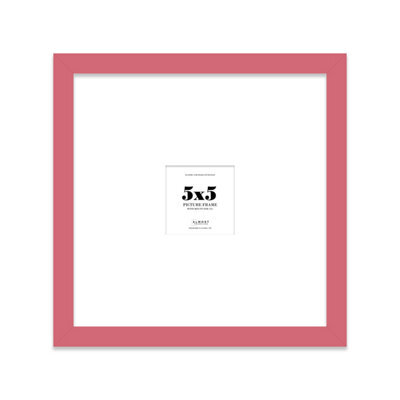 "5X5"" Pink Picture Frame - 5X5"" Square Frame With 1X1"" Mount For 5X5""/1X1"" Pictures Moderrn Style Thin Edge, 1 Pack" - image 1