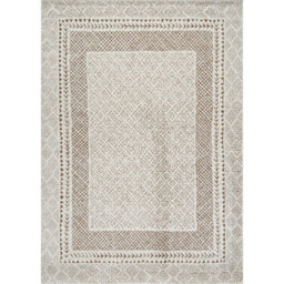 Livabliss Freud-Modern Ivory Brown High Pile Living Dining Bedroom Rug 120 X 170 Cm Easy Care, Non Shedding - thumbnail 1