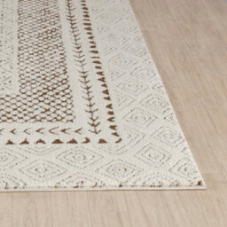 Livabliss Freud-Modern Ivory Brown High Pile Living Dining Bedroom Rug 120 X 170 Cm Easy Care, Non Shedding - thumbnail 5