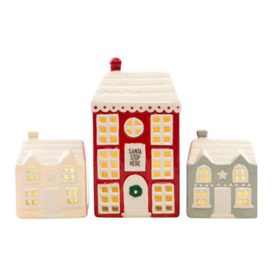 Something Different Set Of 3 Light Up Led Christmas Houses - image 1