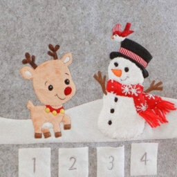 Dibor Christmas Countdown Wall Hanging Snowman Reindeer Advent Calendar - thumbnail 3