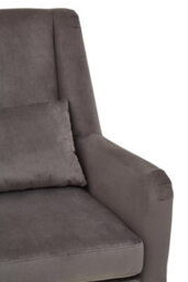 Orsina Grey Velvet Armchair For Lounge, Angular Gold Leg Chair With Velvet Upholstery For Living Room, Home - thumbnail 7