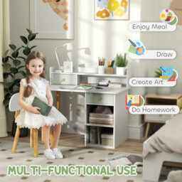 Aiyaplay Kids Desk And Chair Set For Studying, Reading, Drawing, Green - thumbnail 4
