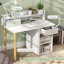 Aiyaplay Kids Desk And Chair Set For Studying, Reading, Drawing, Green - thumbnail 5