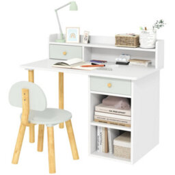 Aiyaplay Kids Desk And Chair Set For Studying, Reading, Drawing, Green - thumbnail 2