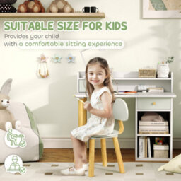 Aiyaplay Kids Desk And Chair Set For Studying, Reading, Drawing, Green - thumbnail 6