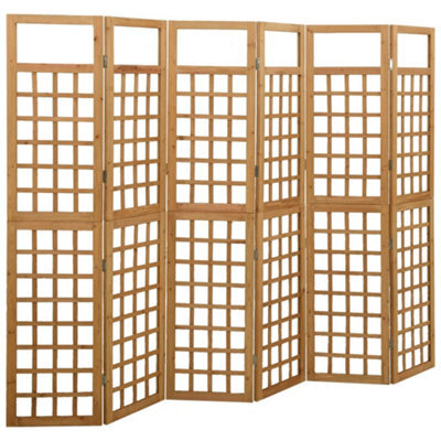 Vidaxl 6-Panel Room Divider/trellis Solid Fir Wood 242.5X180 Cm Room Dividers - image 1
