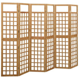 Vidaxl 6-Panel Room Divider/trellis Solid Fir Wood 242.5X180 Cm Room Dividers