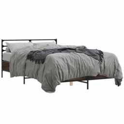 Berkfield Bed Frame Without Mattress Brown Oak 120X190 Cm Small Double - thumbnail 2