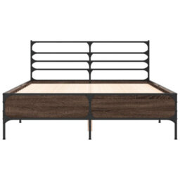 Berkfield Bed Frame Without Mattress Brown Oak 120X190 Cm Small Double - thumbnail 4