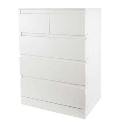 5 Drawer Modern Chest Of Drawers Bedroom Storage Cabinet Tall Dresser White - image 1