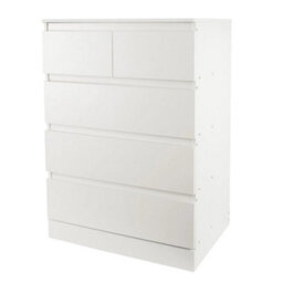 5 Drawer Modern Chest Of Drawers Bedroom Storage Cabinet Tall Dresser White - thumbnail 1