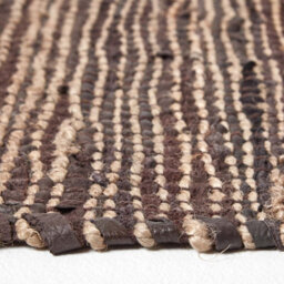 Homescapes Madras Leather Hemp Rug Brown, 90 X 150 Cm - thumbnail 4