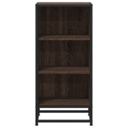 Berkfield Sideboard Brown Oak 35.5X35X76 Cm Engineered Wood And Metal - thumbnail 4