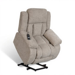 Chenille Beige Ontario Electric Riser Recliner - thumbnail 2