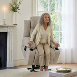 Chenille Beige Ontario Electric Riser Recliner - thumbnail 8