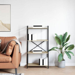 Berkfield Modern Bookcase Sonoma Oak 60 X 30 X 118 Cm Engineered Wood - thumbnail 4