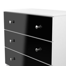 Portland 3 Drawer Chest Of Drawers In Black & White Matt (Ready Assembled) - thumbnail 5