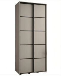 Arte Stylish And Space-Saving Dakota Iv Sliding Door Wardrobe W1000mm H2350mm D600mm In Elegant Cashmere & Black Finish - thumbnail 1
