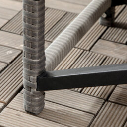 Wyld Haus Donori Grey Rattan Outdoor Coffee Table With X-Frame And Woven Top, L80 X D40 X H43Cm - thumbnail 8