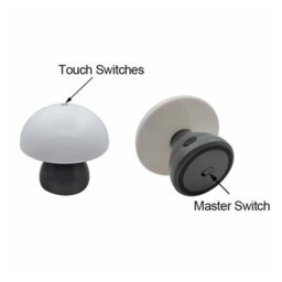 Mushroom Led Table Lamp Charging Touch Desk Coffee Bar, Hotel Bedroom Decoration, Nordic Atmosphere, Small Night Light(Black) - thumbnail 3