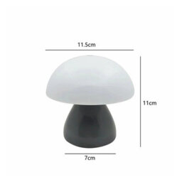 Mushroom Led Table Lamp Charging Touch Desk Coffee Bar, Hotel Bedroom Decoration, Nordic Atmosphere, Small Night Light(Black) - thumbnail 4
