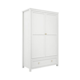 Wyld Haus Tulle Panelled 2-Door White Wood Wardrobe With 1 Drawer - thumbnail 2