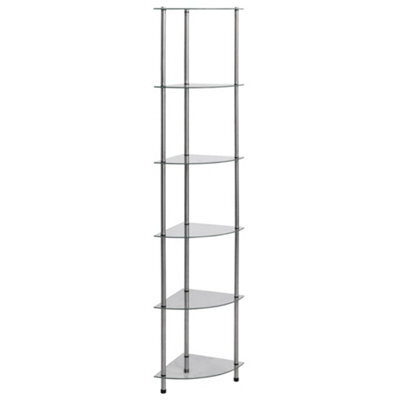 Vidaxl 6-Tier Shelf Transparent 30X30X160 Cm Tempered Glass - image 1