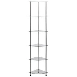 Vidaxl 6-Tier Shelf Transparent 30X30X160 Cm Tempered Glass - thumbnail 2
