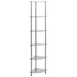Vidaxl 6-Tier Shelf Transparent 30X30X160 Cm Tempered Glass - thumbnail 1