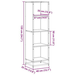 Walplus Book Cabinet Smoked Oak 40X35X139 Cm Engineered Wood - thumbnail 9