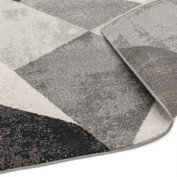 Grey Funky Modern Abstract Geometric Dining Room Bedroom & Living Room Rug-200Cm X 290Cm - thumbnail 3