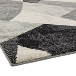 Grey Funky Modern Abstract Geometric Dining Room Bedroom & Living Room Rug-200Cm X 290Cm - thumbnail 4
