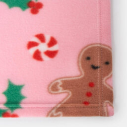 OHS Xmas Throw Over Bed Blanket Gingerbread Man Soft Warm, Pink - 120 X 150Cm - thumbnail 4