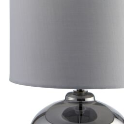 GoodHome Marietaz Glass Round Gloss Light Grey Table Light - thumbnail 4