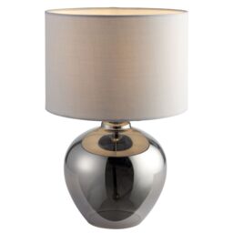 GoodHome Marietaz Glass Round Gloss Light Grey Table Light - thumbnail 3