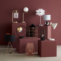GoodHome Marietaz Glass Round Gloss Light Grey Table Light - thumbnail 6