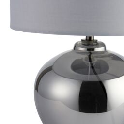 GoodHome Marietaz Glass Round Gloss Light Grey Table Light - thumbnail 5