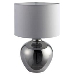 GoodHome Marietaz Glass Round Gloss Light Grey Table Light - thumbnail 2