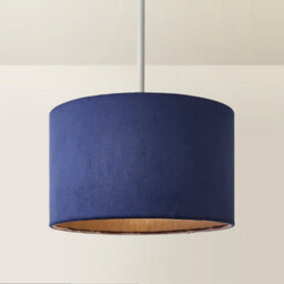 Valuelights Reni Navy Velvet Drum Ceiling Lamp Shade (D)25Cm - thumbnail 3