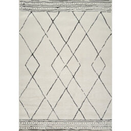 Livabliss Freud-Modern Ivory Black High Pile Living Dining Bedroom Rug 200 X 275 Cm Easy Care, Non Shedding - thumbnail 1