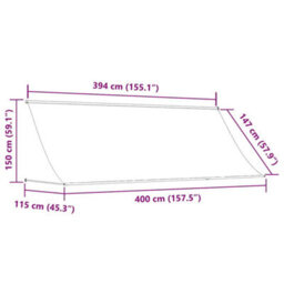 Vidaxl Retractable Awning 400X150 Cm Anthracite - thumbnail 3