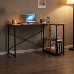 120 X 80 Cm L Shaped Corner Desk Computer Gaming Desk With Storage - thumbnail 3