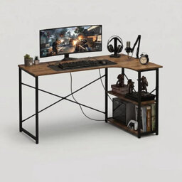 120 X 80 Cm L Shaped Corner Desk Computer Gaming Desk With Storage - thumbnail 4