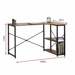 120 X 80 Cm L Shaped Corner Desk Computer Gaming Desk With Storage - thumbnail 2