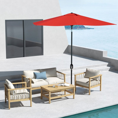 Outsunny 2 X 3(M) Garden Parasol Rectangular Market Umbrella W/ Wine Red - image 1