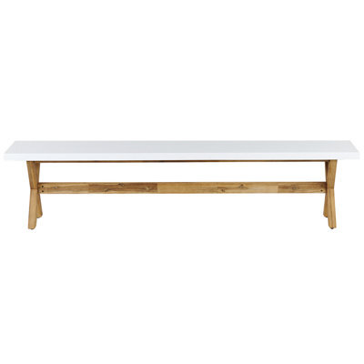 Beliani Garden Bench Olbia 200 Cm Concrete White - image 1