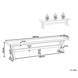 Beliani Garden Bench Olbia 200 Cm Concrete White - thumbnail 3